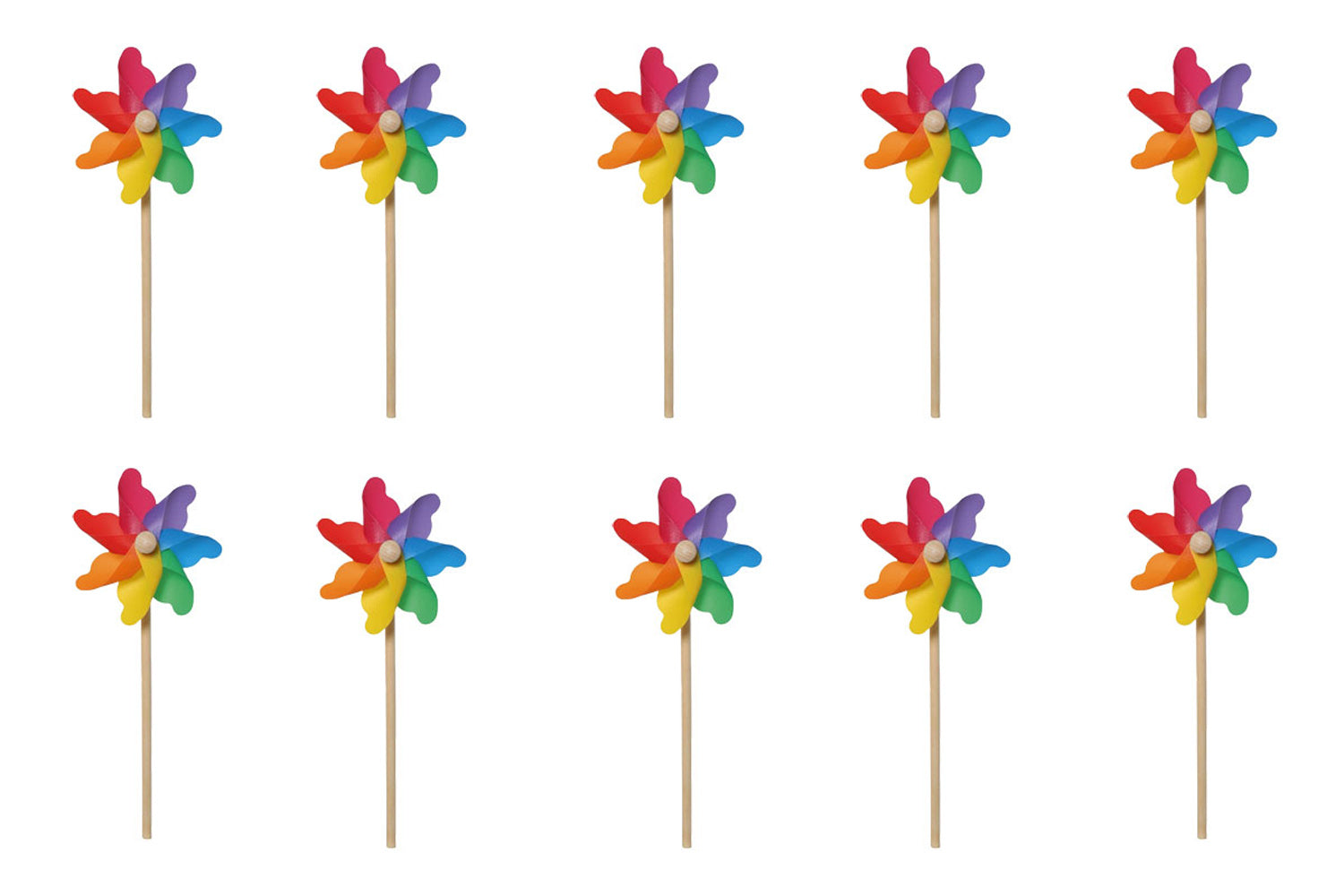 Bartl Windrad bunt Durchmesser 11 cm 10 Stück