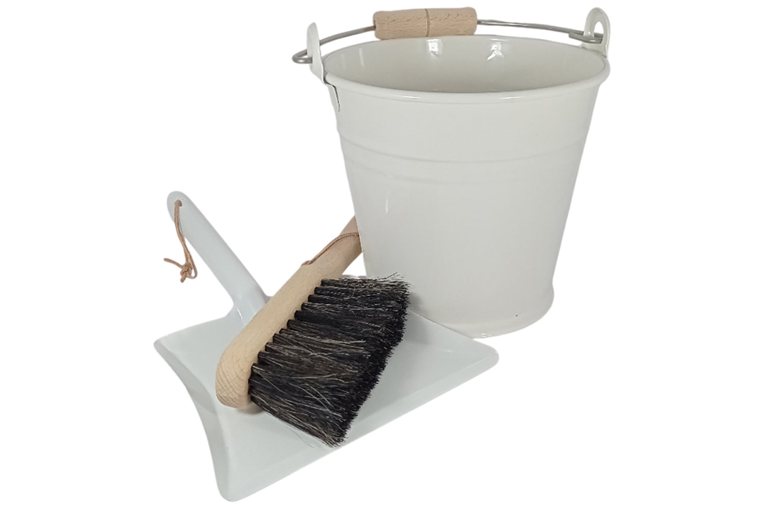 Egermann Kehrschaufel-Set mit Eimer weiss