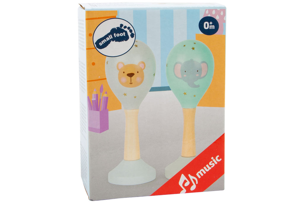 small foot Musikrassel-Set Maraca pastell