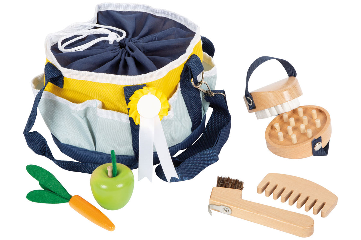 small foot Pferdepflegeset mit Tasche blau