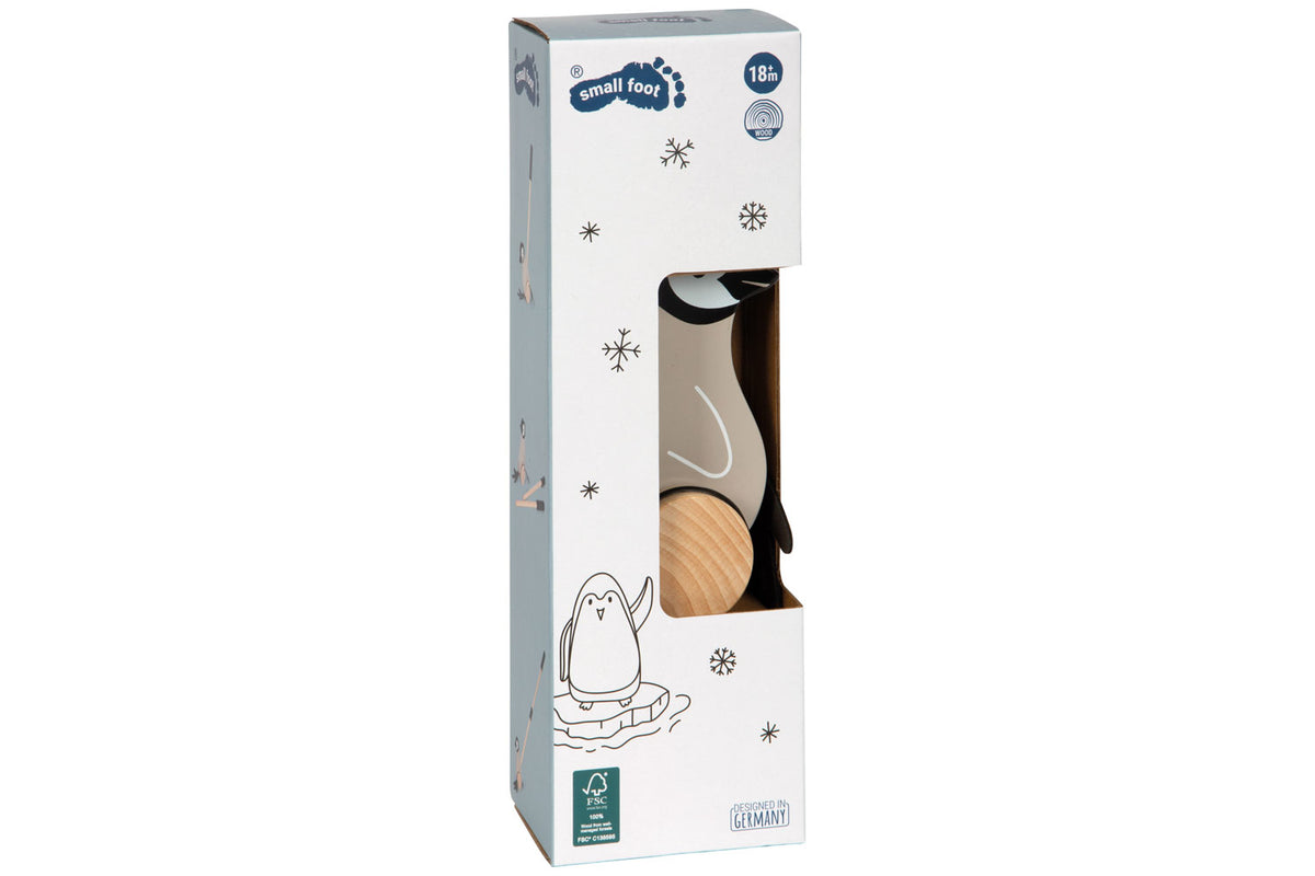 small foot Schiebetier Pinguin grau