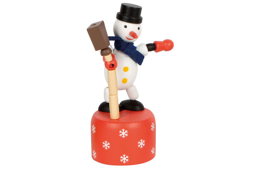 small foot Drücktier Schneemann