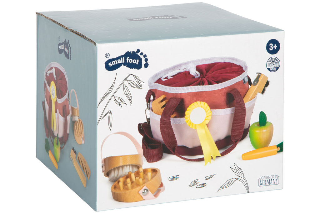 small foot Pferdepflegeset mit Tasche rot