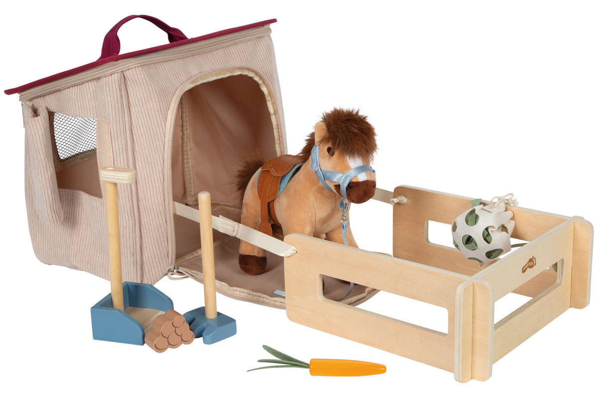 small foot Spielset Pferd mit Stall und Zubehör in der Tasche