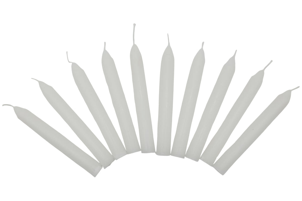 Bougies d'anniversaire Goki, lot de 10, blanches