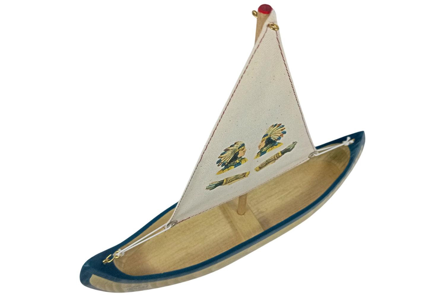 Ogas Indianerboot mit Segel hell