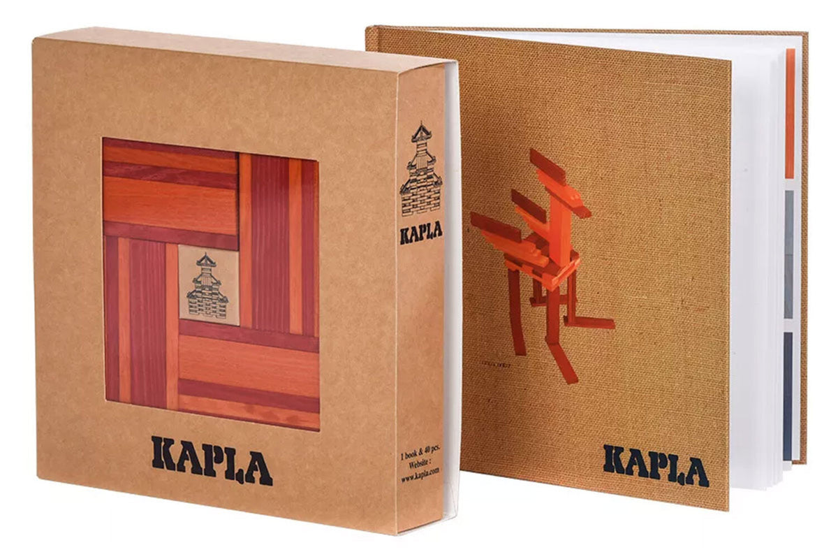 KAPLA Livre et Boîte de Couleurs orange rouge avec livre