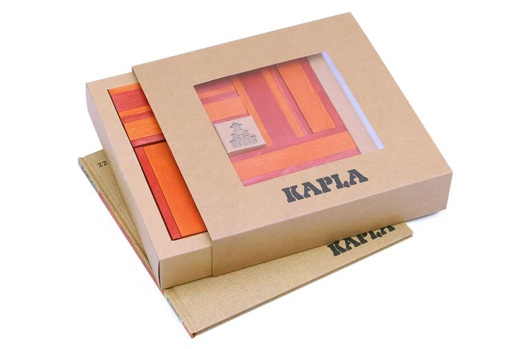 KAPLA Livre et Boîte de Couleurs orange rouge avec livre