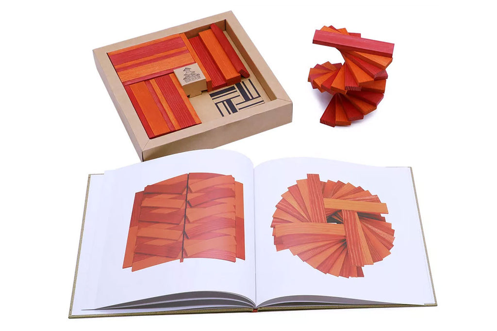 KAPLA Livre et Boîte de Couleurs orange rouge avec livre