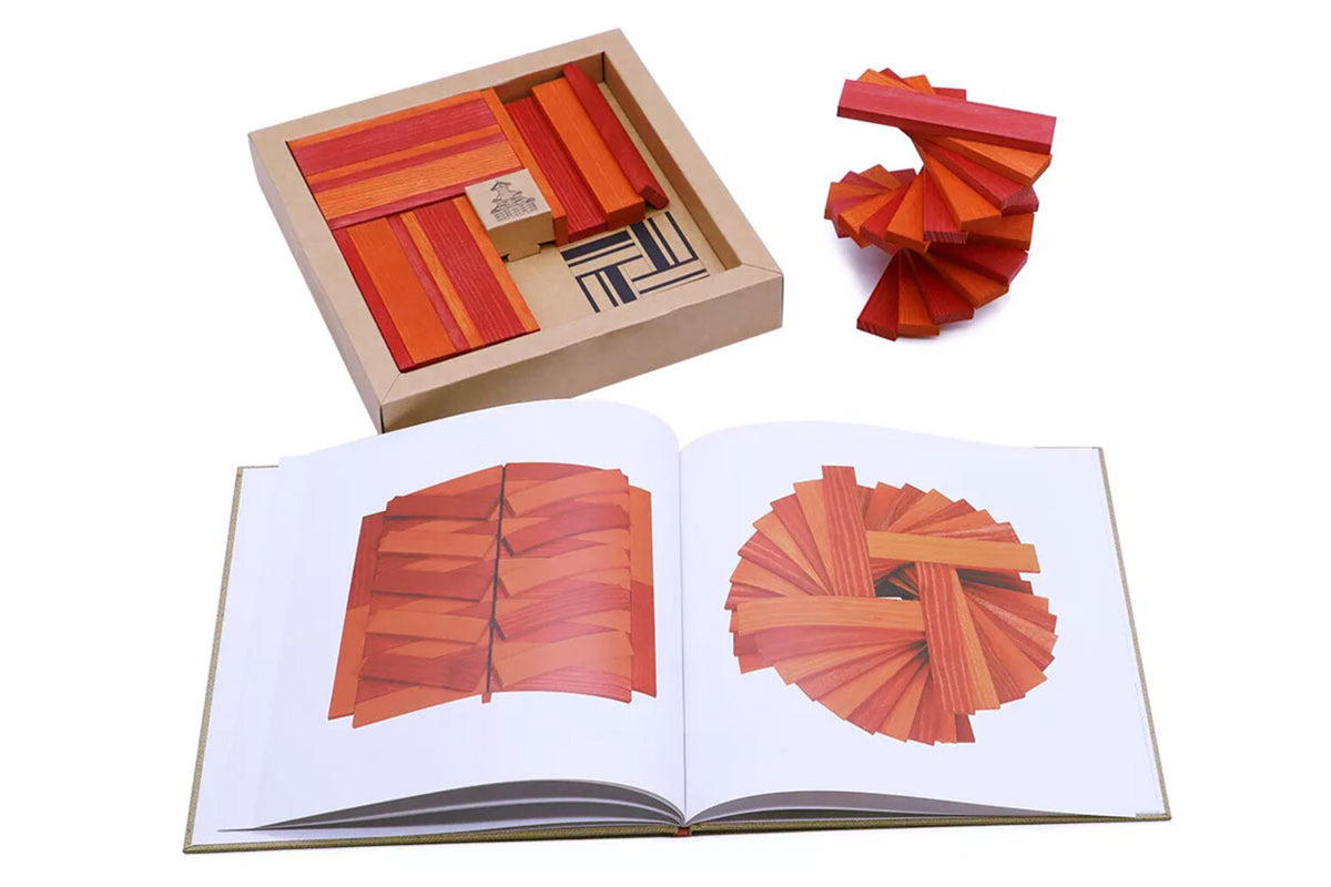 KAPLA Livre et Boîte de Couleurs orange rouge avec livre