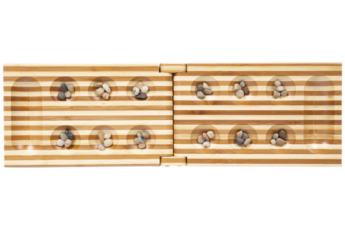 small foot Strategiespiel Kalaha Mancala mit Natursteinen