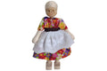 Anne Krebs Miniatur Puppe Oma mit Brille, Kleid mit Schürze, Haare weiss