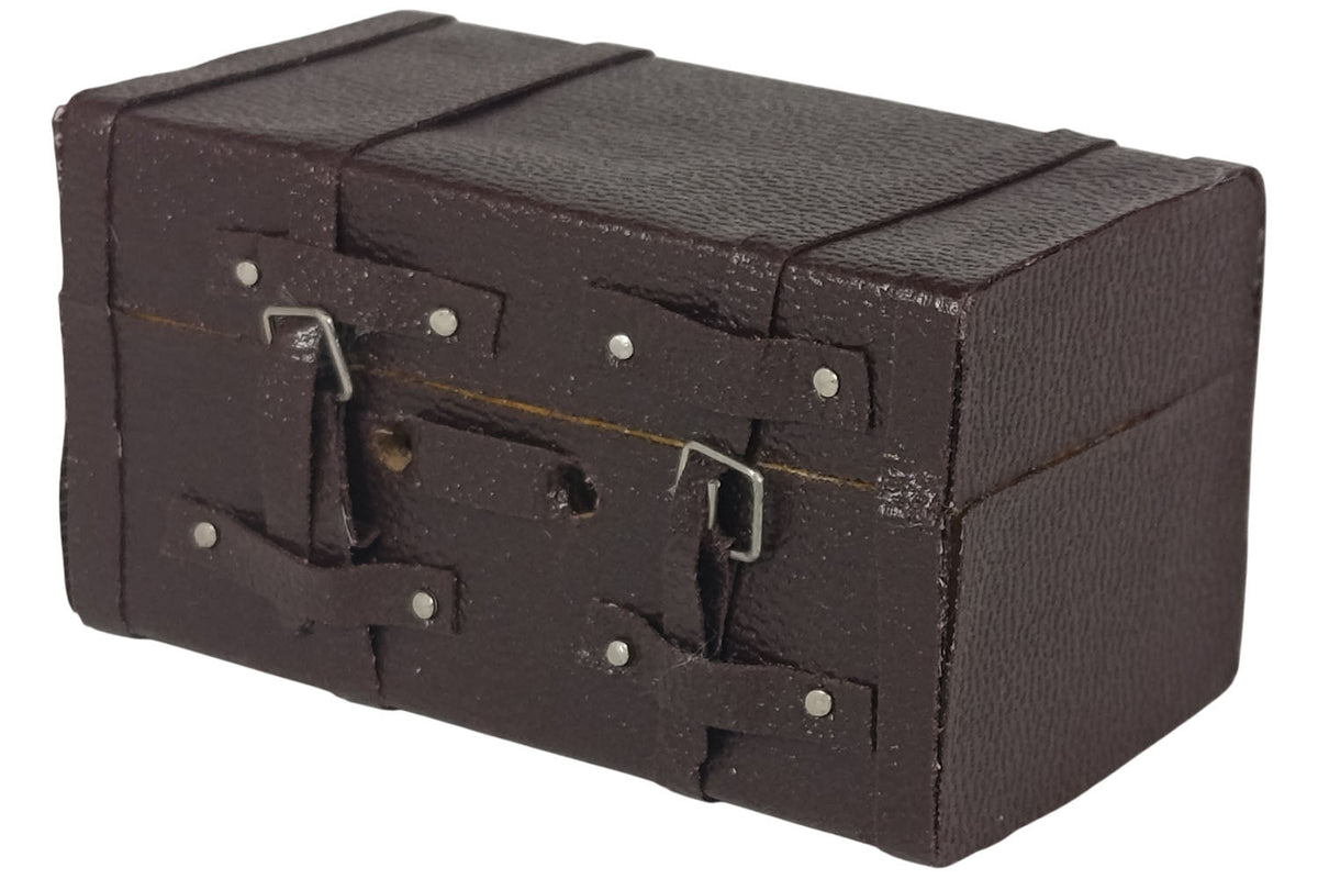 Dolls House 3252 Coffre En Marron Valise Cuir 1:12 pour Maison de Poupée Neuf !#