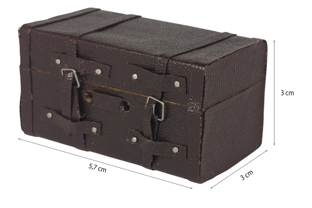 Dolls House 3252 Coffre En Marron Valise Cuir 1:12 pour Maison de Poupée Neuf !#