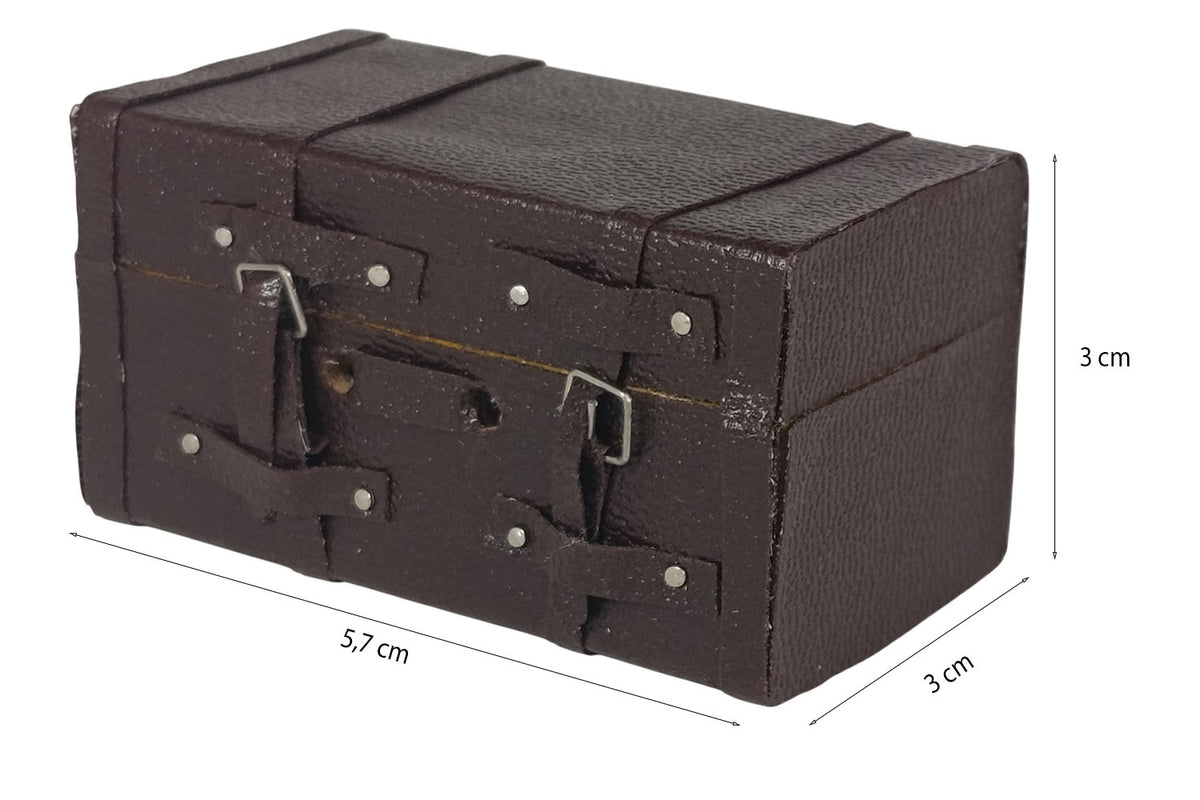 Dolls House 3252 Coffre En Marron Valise Cuir 1:12 pour Maison de Poupée Neuf !#