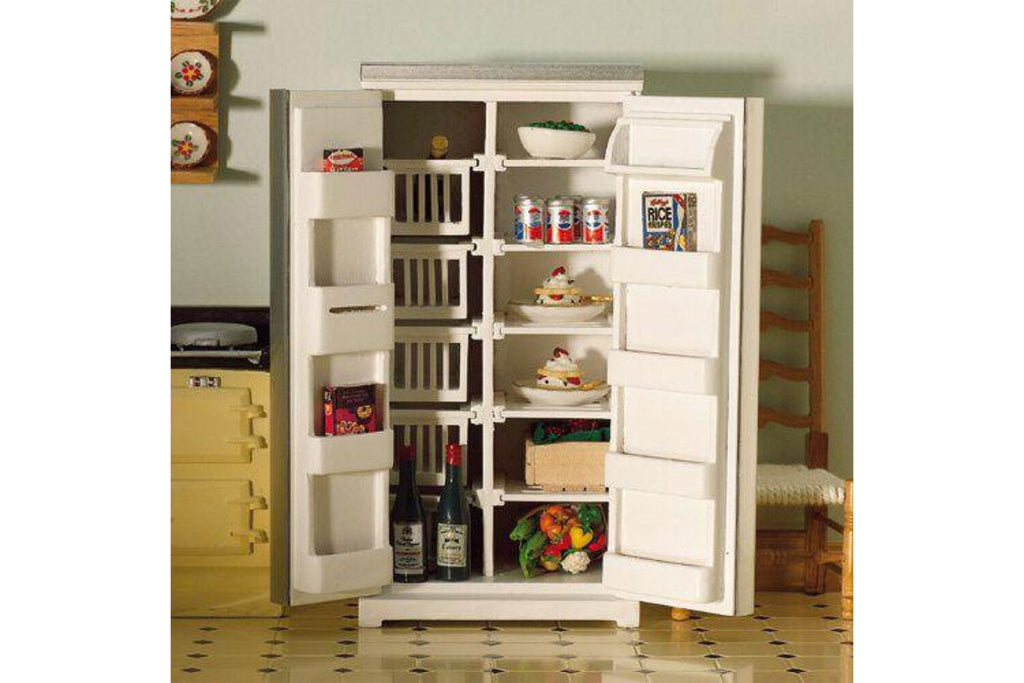 Dolls House Miniatur Kühlschrank modern weiß