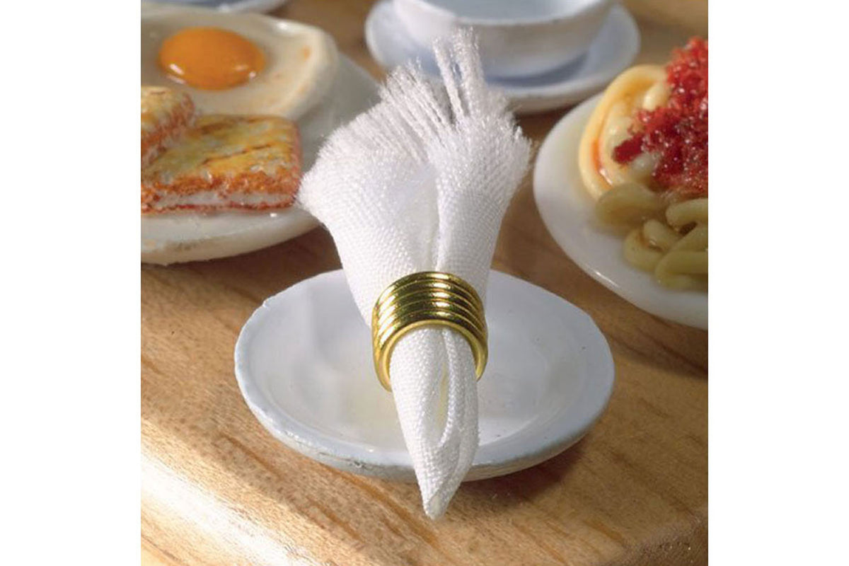 Dolls House Miniatur Stoffservietten mit Ring (4 Stk.)