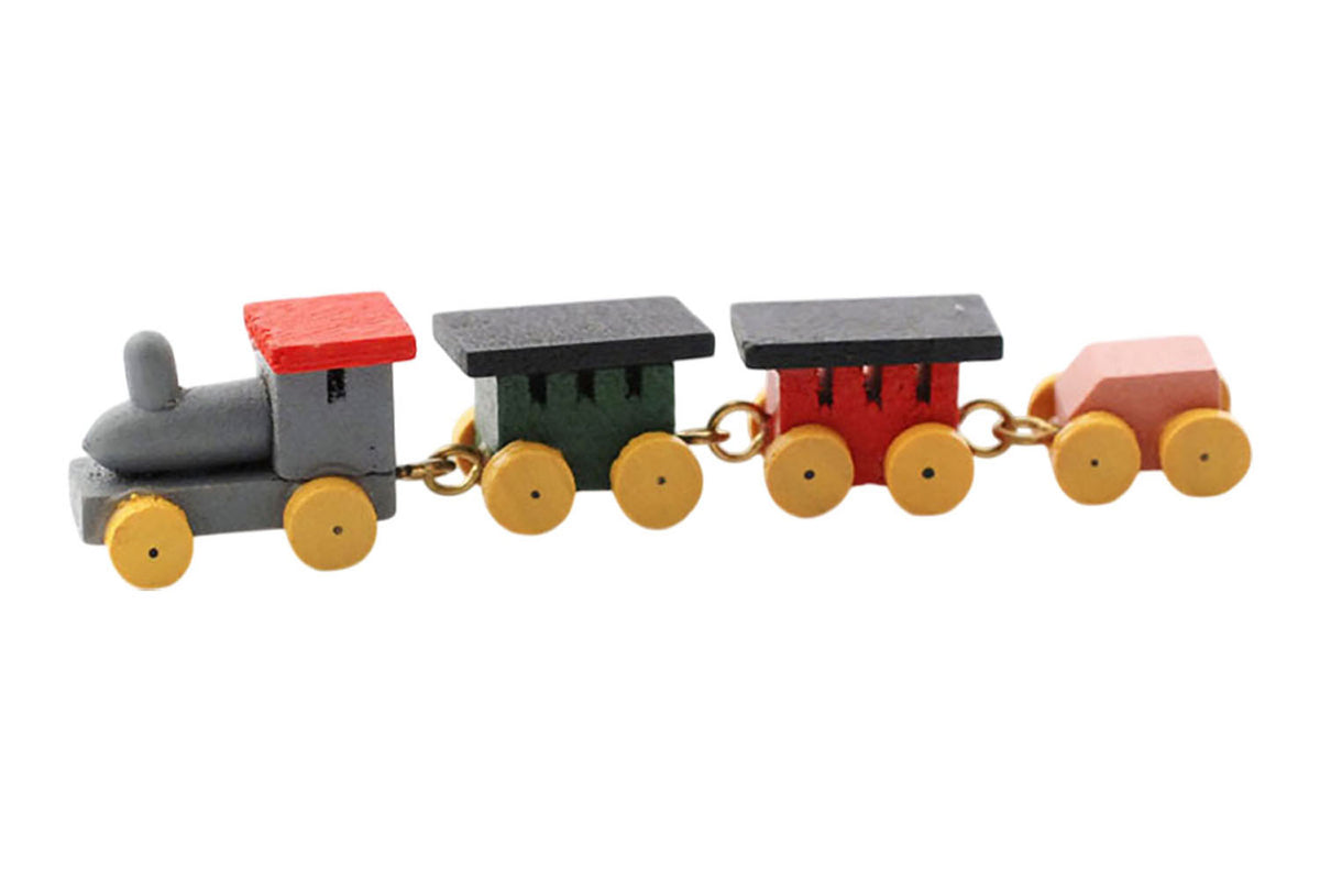 Dolls House Miniatur Holzzug klein 8,5 cm