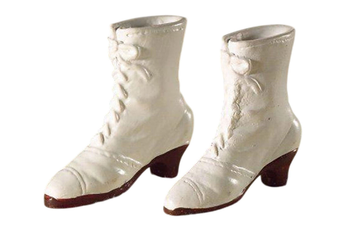 Dolls House Miniatur Damen-Stiefel weiß