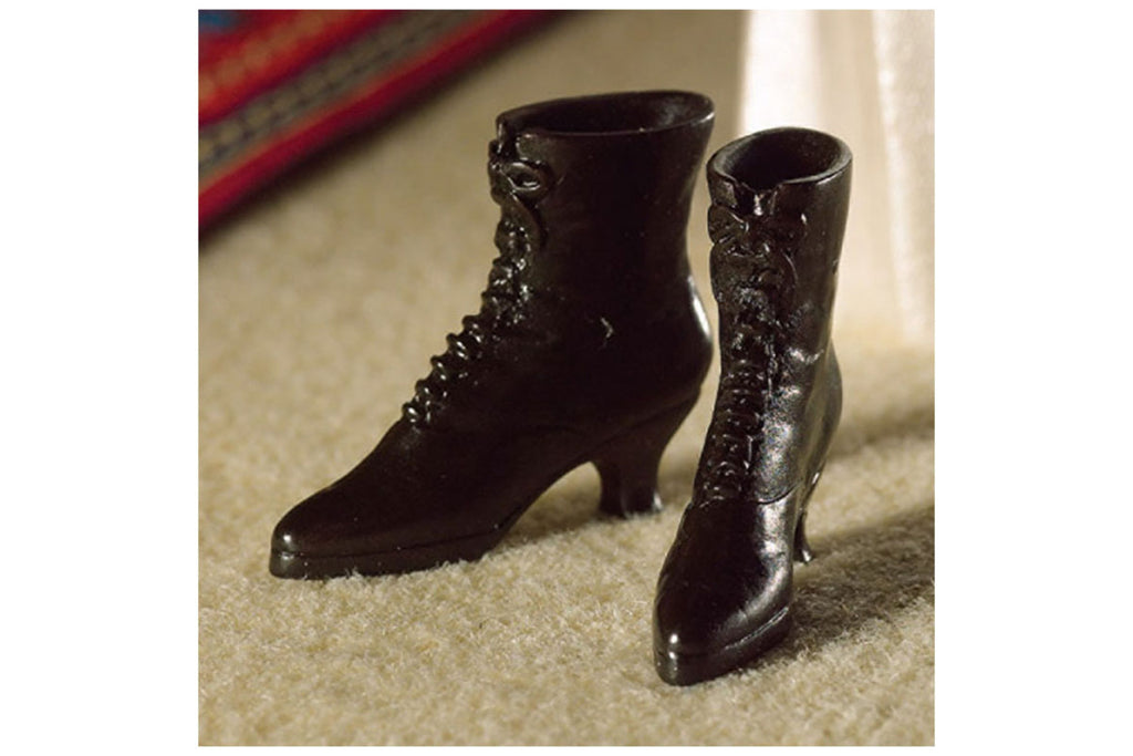Dolls House Miniatur Damen-Stiefel schwarz
