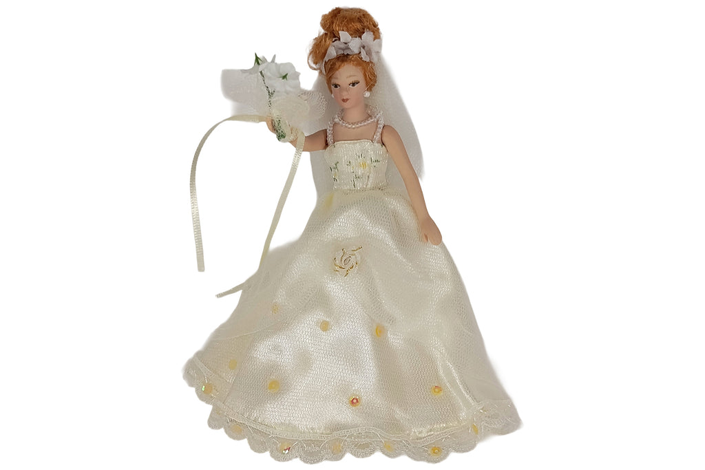 Dolls House Miniatur Puppe Naomi Brautkleid ca. 15 cm hoch