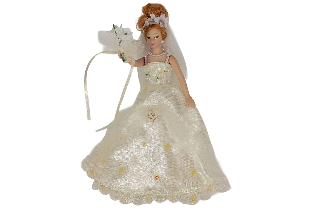 Dolls House Miniatur Puppe Naomi Brautkleid ca. 15 cm hoch