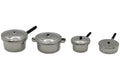 Dolls House 4829 Table Casseroles Argent 4 + Couvercle 1:12 Pour Poupées Neuf !#