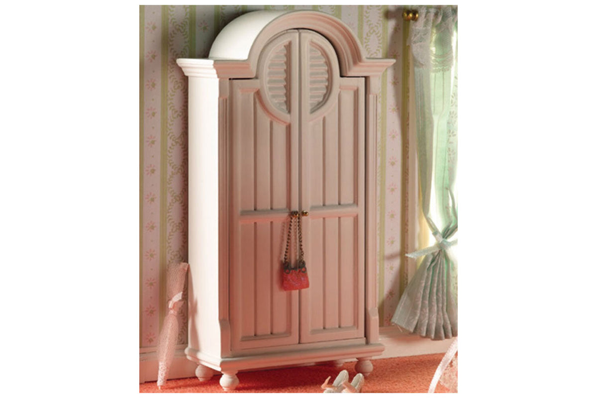 Dolls House Miniatur Kleiderschrank weiß mit vier Schubladen