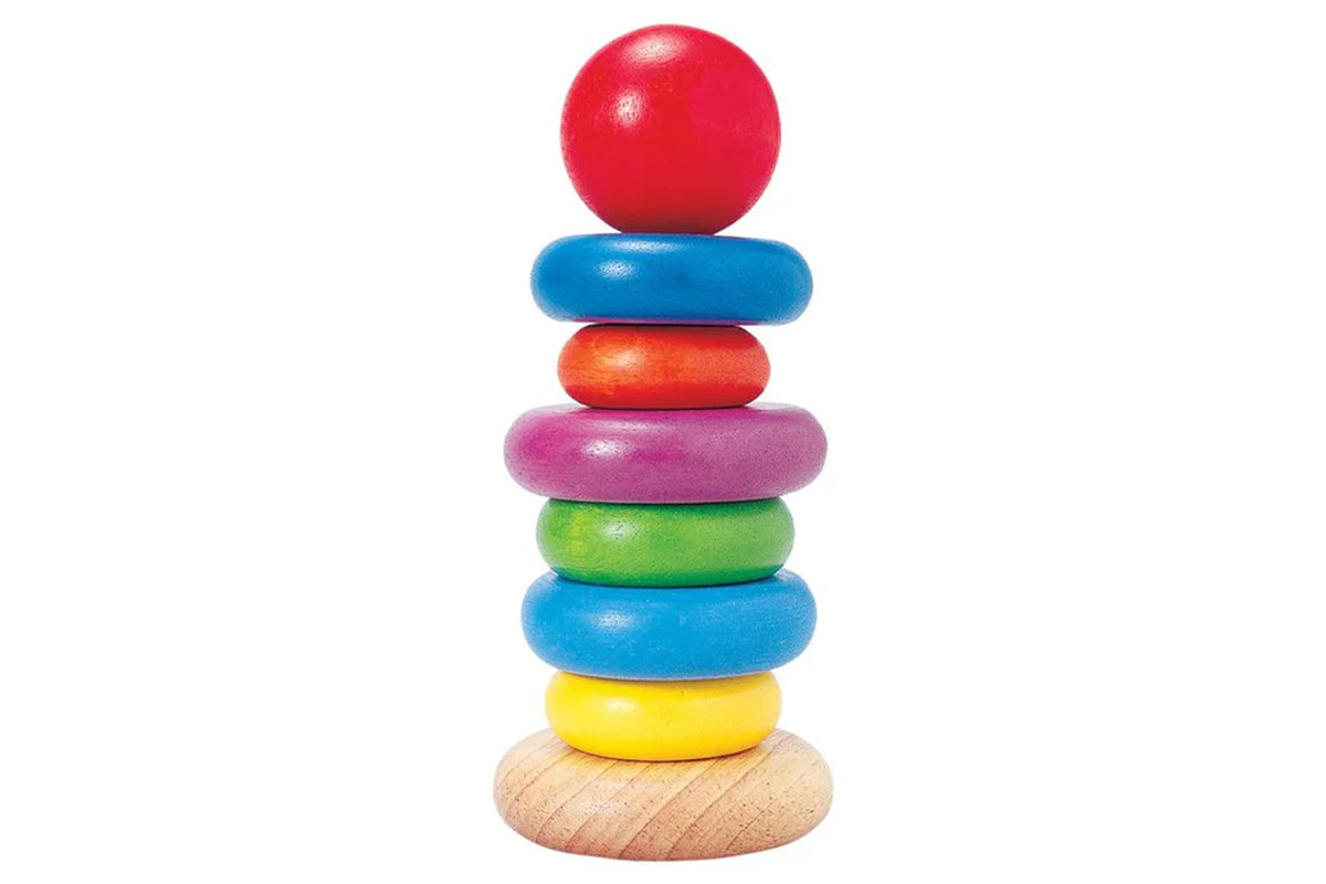 PlanToys Stapelringturm bunt
