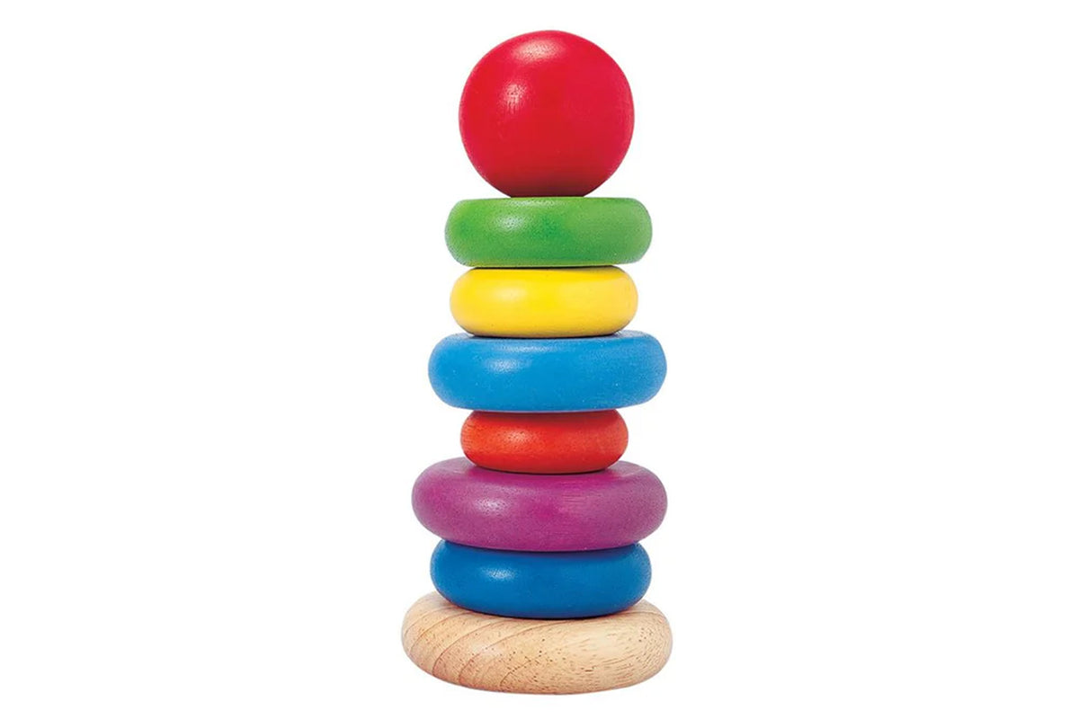 PlanToys Stapelringturm bunt