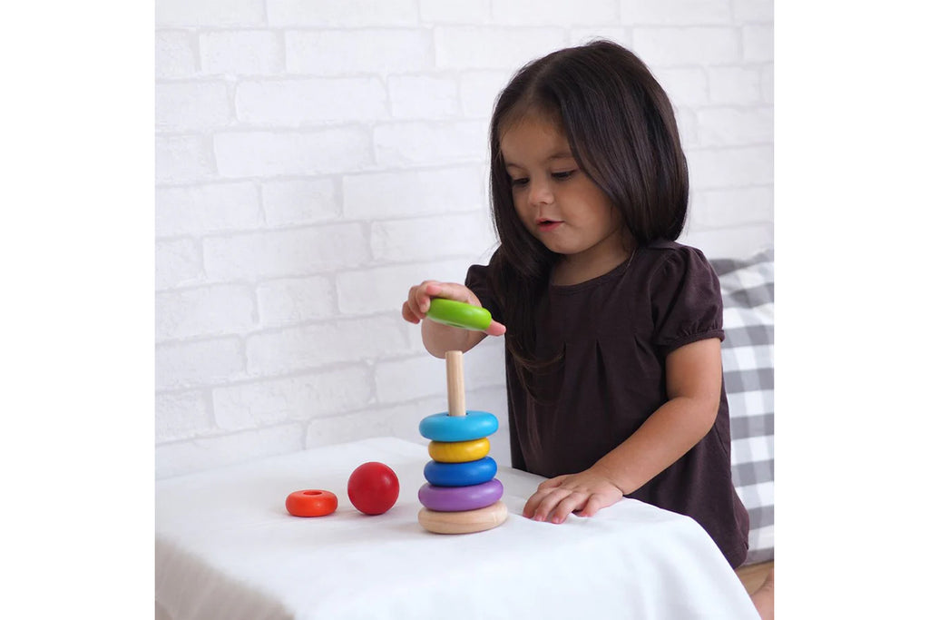 PlanToys Stapelringturm bunt