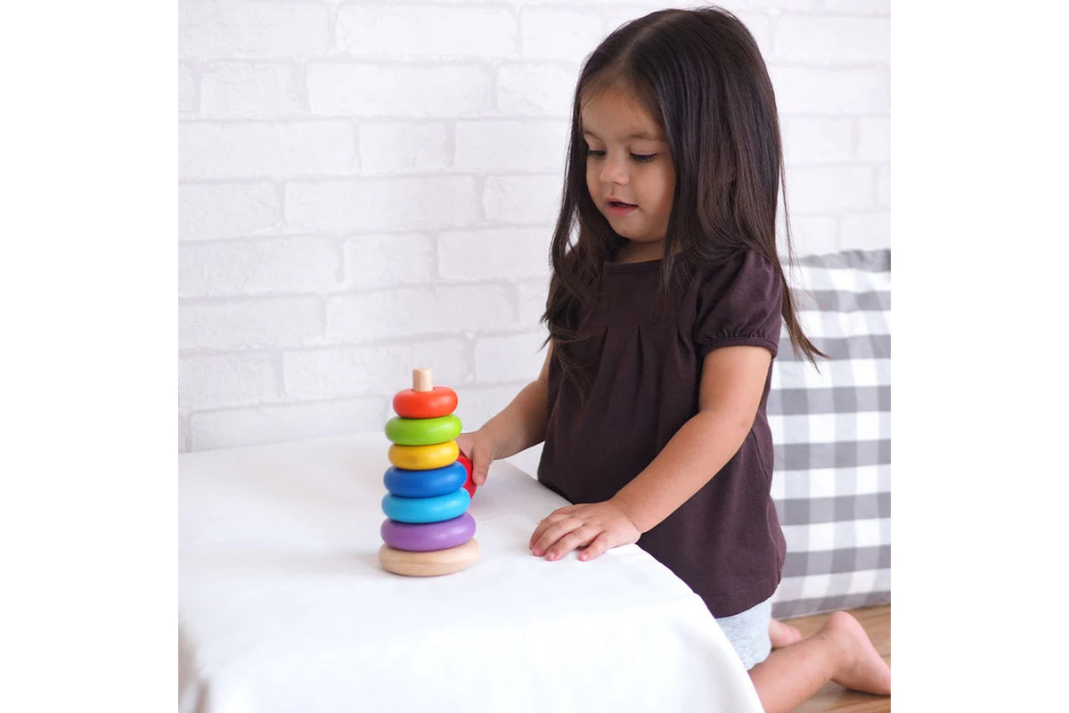 PlanToys Stapelringturm bunt