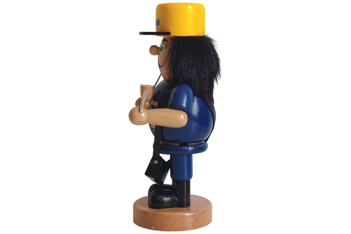 Sigro Räuchermann Postbote blau/gelb 19 cm hoch