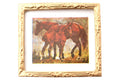 Dolls House 5324 Image " Chevaux " Cadre : Or 1:12 pour Maison de Poupée Neuf !
