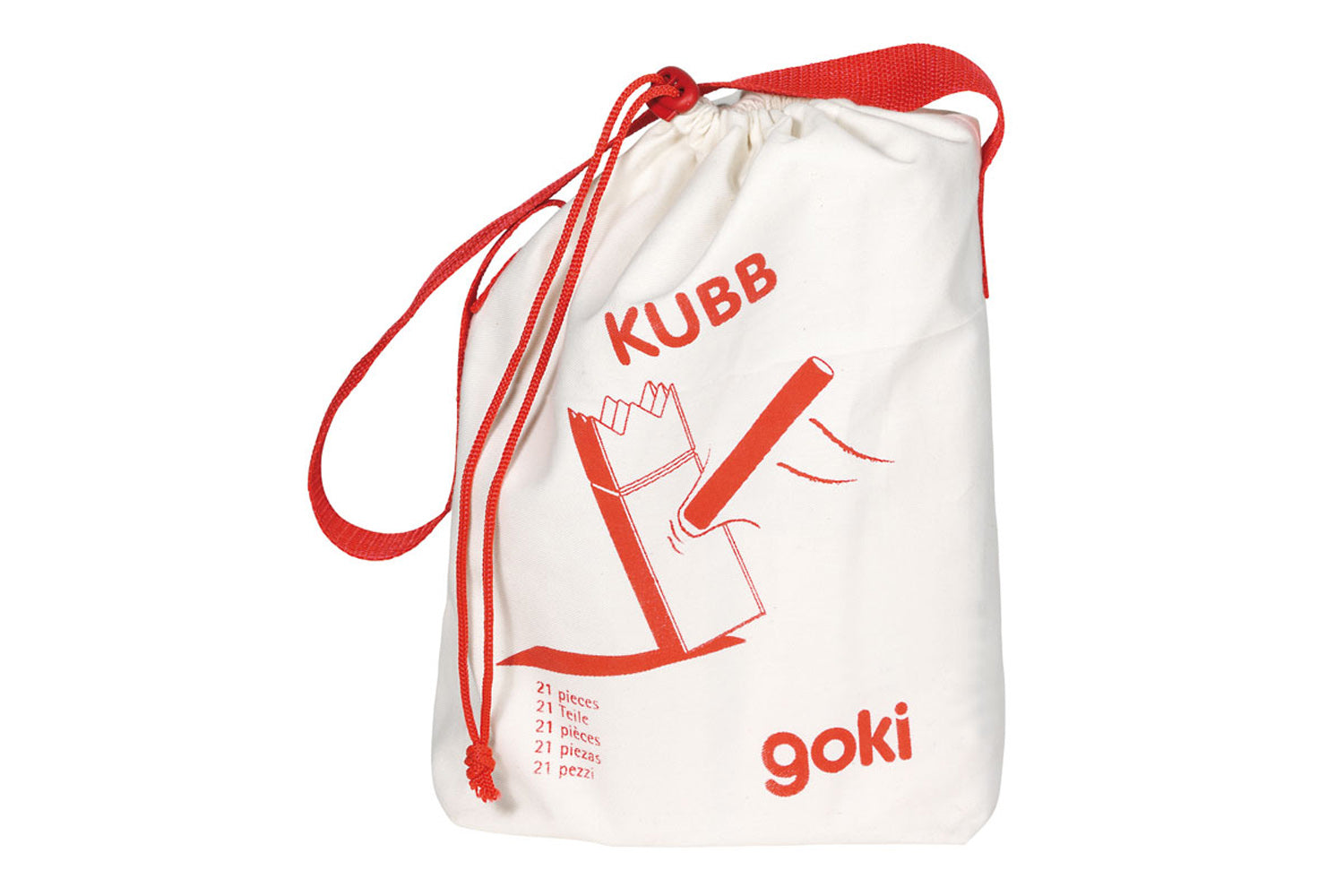 goki Wikingerspiel Kubb klein im Baumwollbeutel