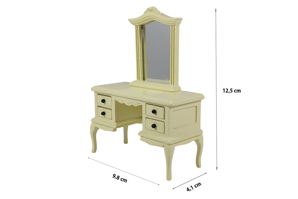 Dolls House 5690 Tableau Maquillage En Français Style Coloris Crème 1:12 Neuf !