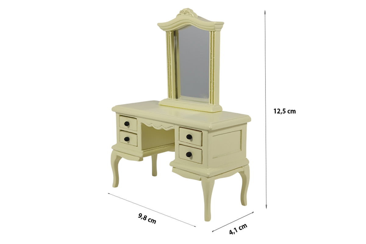 Dolls House 5690 Tableau Maquillage En Français Style Coloris Crème 1:12 Neuf !