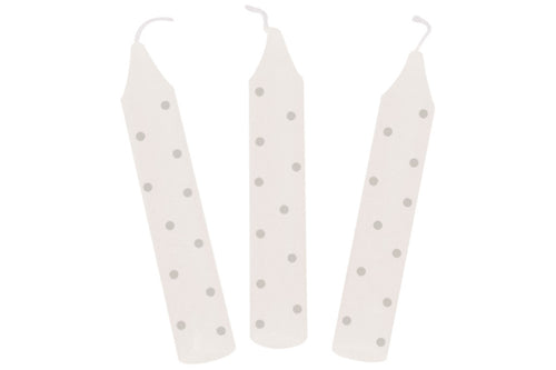 Bougies d'anniversaire Goki, lot de 10, à pois gris