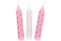 Bougies d'anniversaire Goki, lot de 10, à pois roses