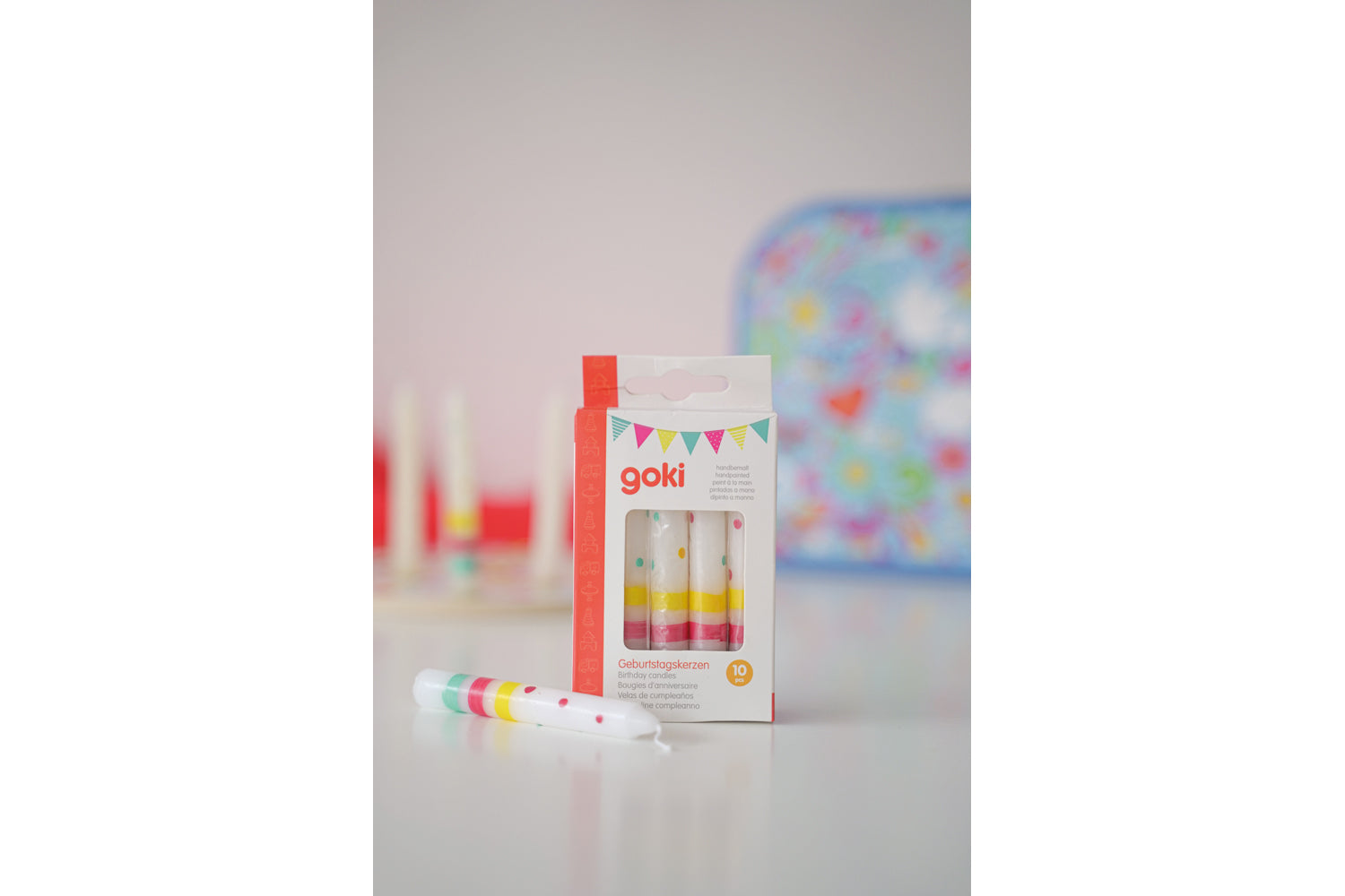 Bougies d'anniversaire Goki Susibelle, 10 pièces, couleurs assorties