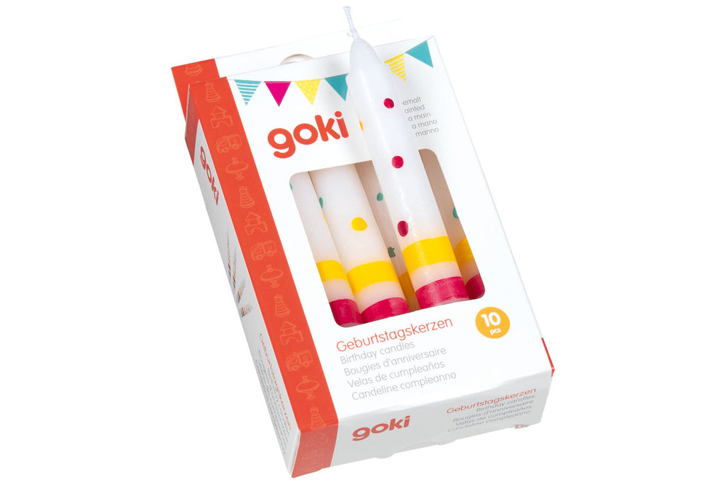 Bougies d'anniversaire Goki Susibelle, 10 pièces, couleurs assorties