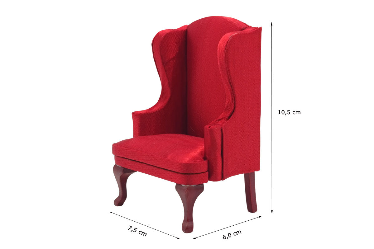 Dolls House Miniatur Ohrensessel rot