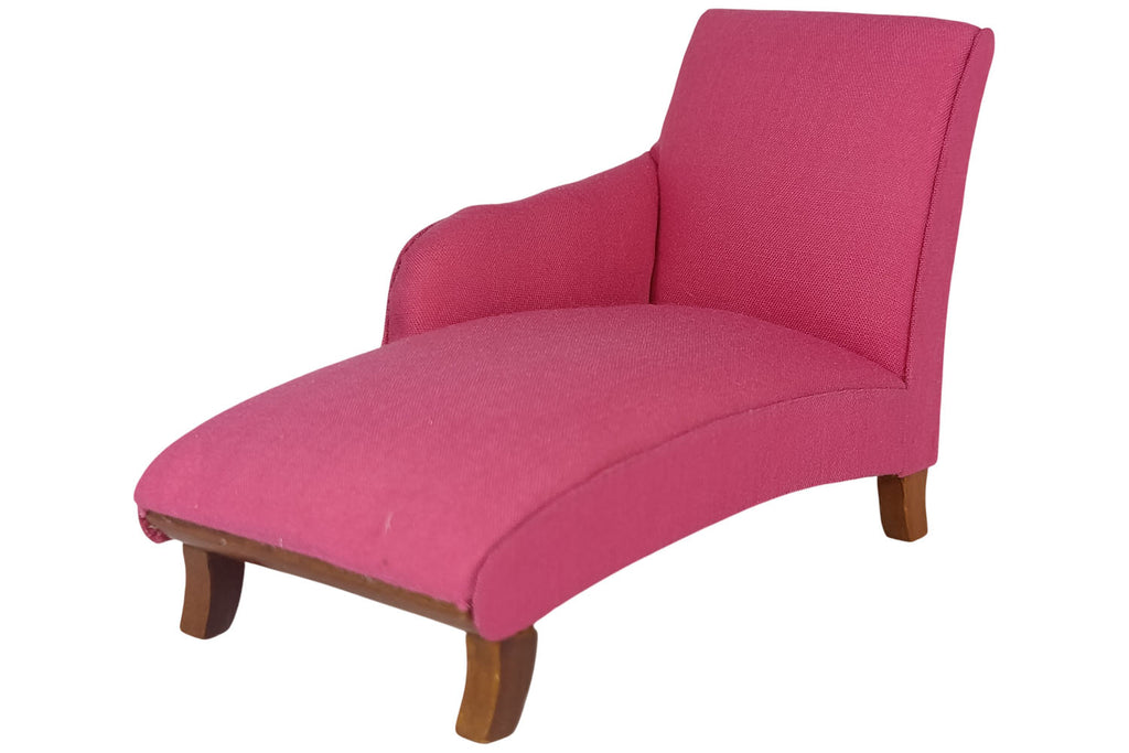 Dolls House 7232 Chaise Longue Pouf Sofa Rose 1:12 pour Maison de Poupée Neuf !