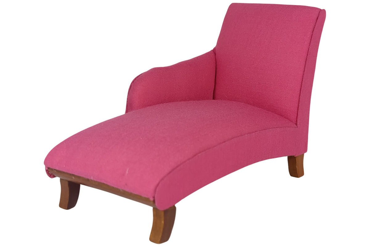 Dolls House 7232 Chaise Longue Pouf Sofa Rose 1:12 pour Maison de Poupée Neuf !