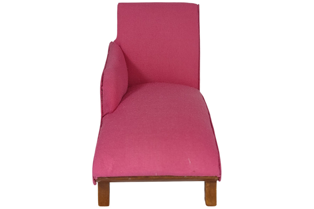 Dolls House 7232 Chaise Longue Pouf Sofa Rose 1:12 pour Maison de Poupée Neuf !