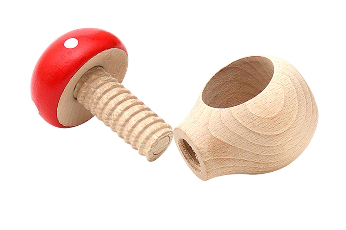 Sigro Nussknacker Fliegenpilz rot/weiss mit Schraubgewinde
