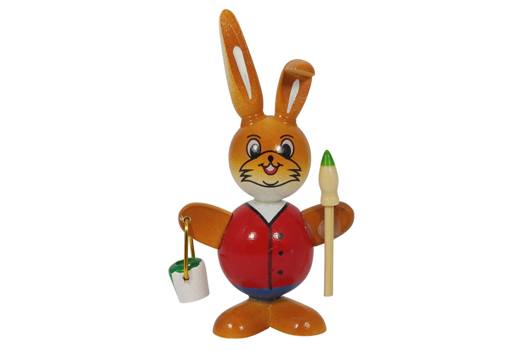 Schulte Kugelhase rot mit Farbeimer Osterdekoration
