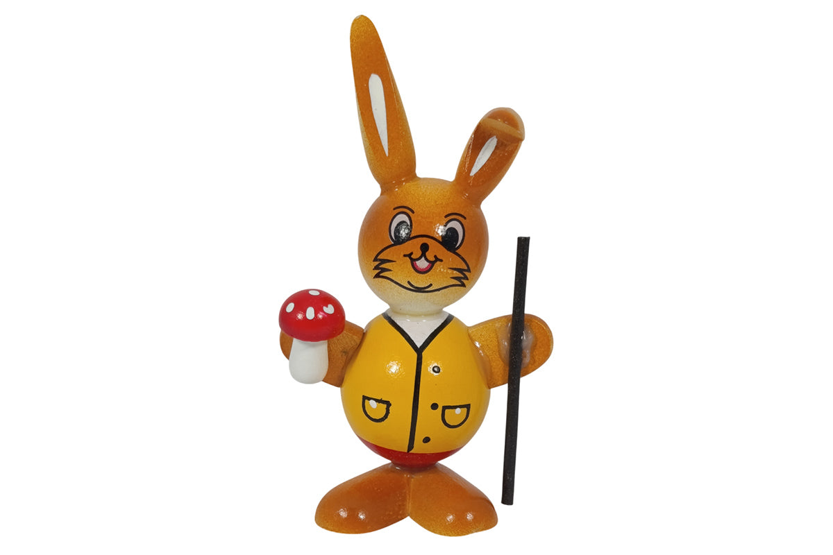 Schulte Kugelhase gelb mit Pilz Osterdekoration