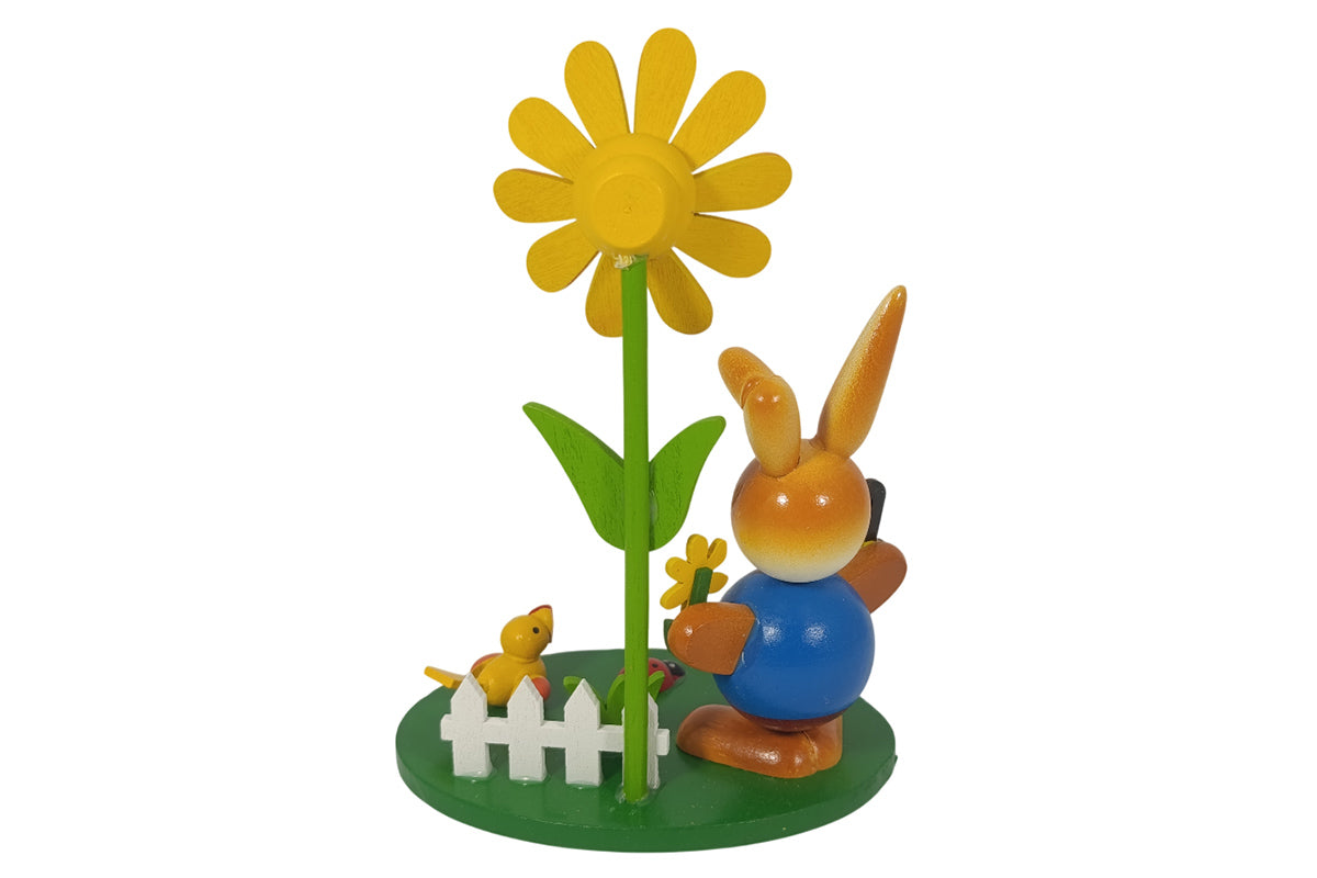 Schulte Kugelhase mit Blume blau mit Regenschirm Osterdekoration