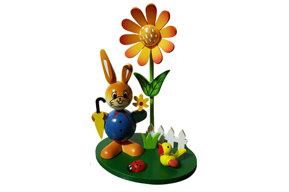 Schulte Kugelhase mit Blume blau mit Regenschirm Osterdekoration